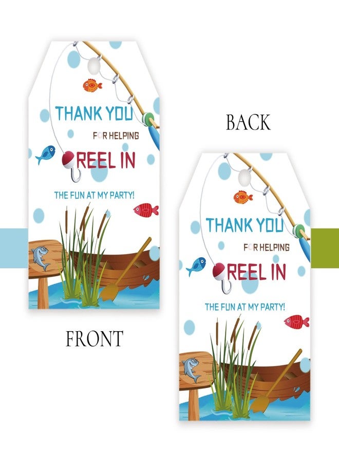 FORSHEEP 50pcs Fishing Thank You Tags, Fishing Gift Tag with String for Birthday, Fish Thank You Paper Tags for Retirement Party Favors - Image 4
